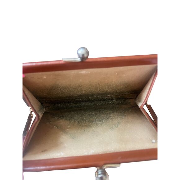 Vintage Dooney & Bourke Leather Wallet Organizer w/ Kiss Lock Green Made in USA - Picture 6 of 8